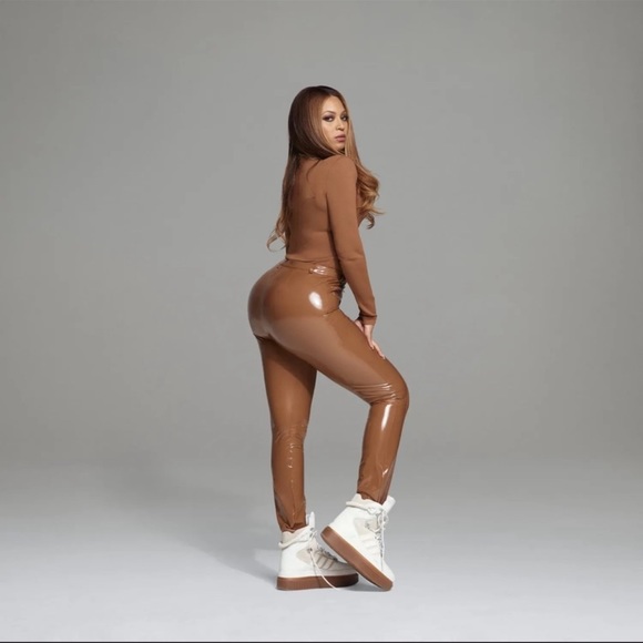 IVY PARK X ADIDAS Brown Latex Pants Size Small NWT - Picture 2 of 9